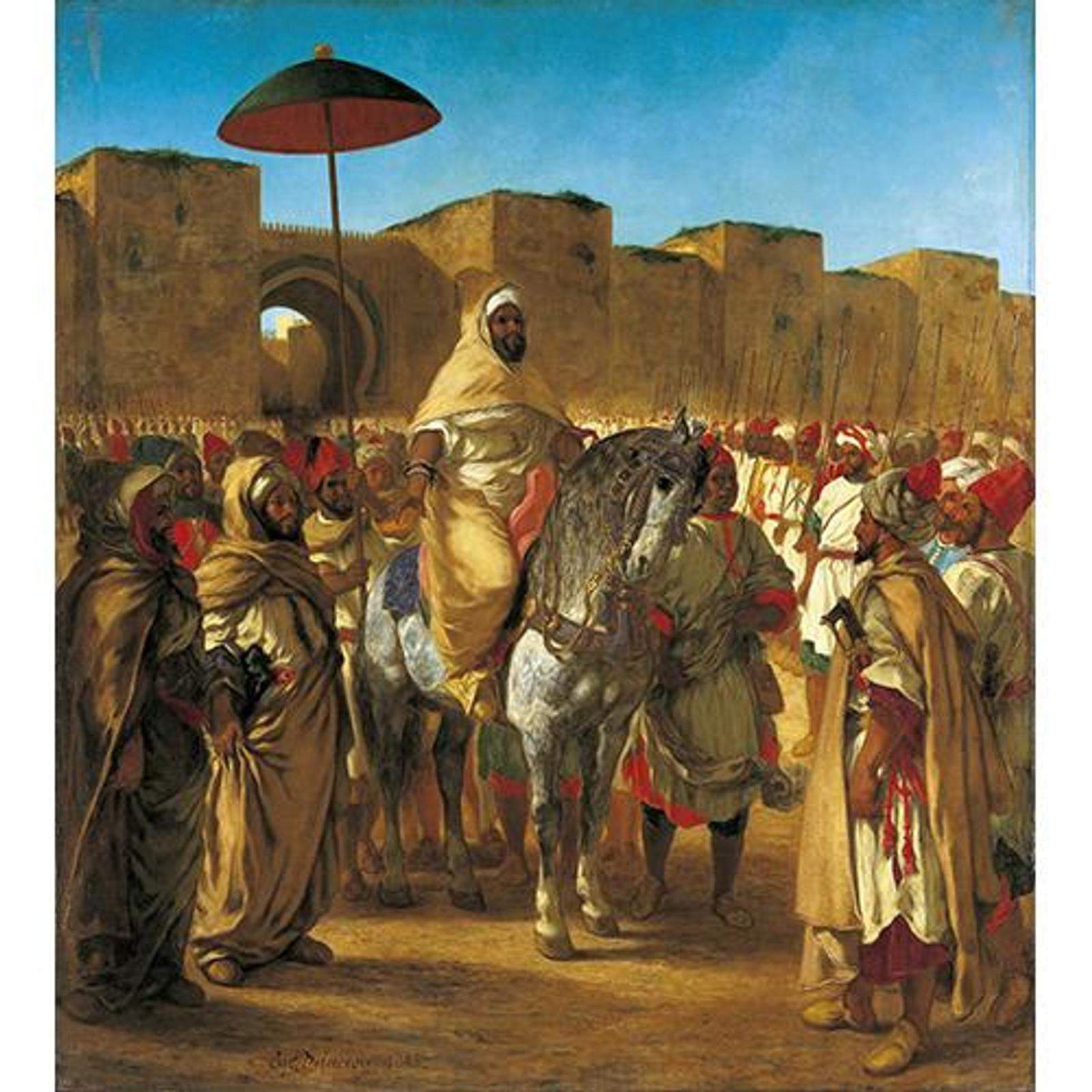 Moulay Abd-er-Rahman, sultan du Maroc, sortant de son palais de Meknes - Delacroix (1845)