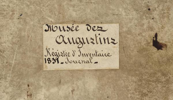 Couverture du registre d'inventaire des œuvres du musée - 1831